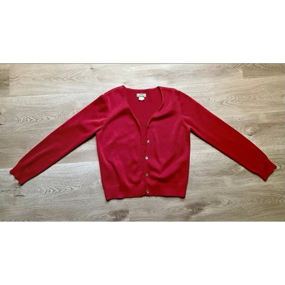 Red Silk Cardigan